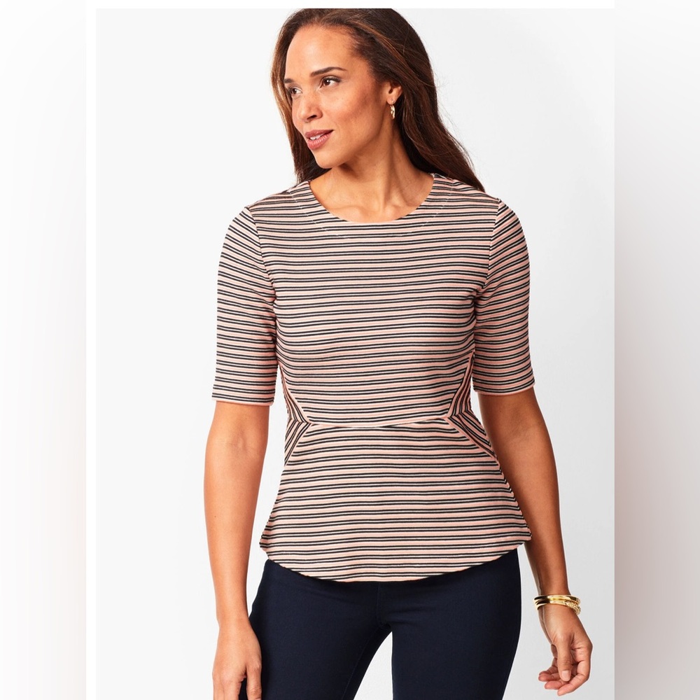 Talbots Stripe Peplum Top